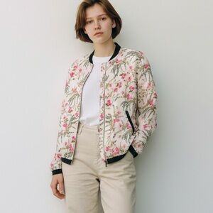 Bomber floral crane jacket large Cotton On  size large 12 Japan ov…